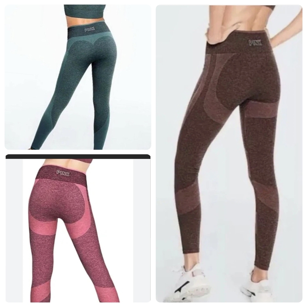 PINK Victoria's Secret Leggings in Green, Brown, and Pink